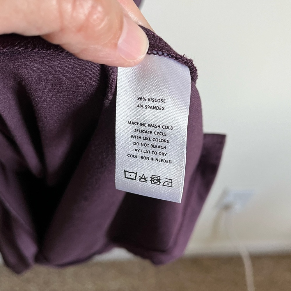 Lilla P Super Soft Jersey Knit Pullover Midi Shift Dress Eggplant Women’s sz Med - Picture 6 of 14